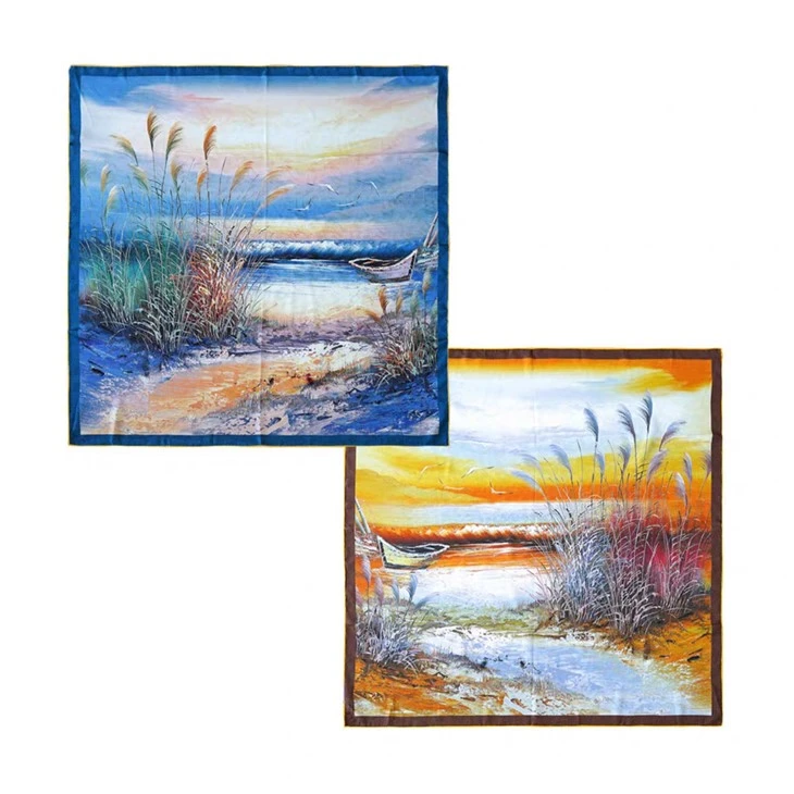 কাস্টম ডাবল-সাইডেড হেটেরোক্রোম্যাটিক 110X110cm 100% মালবেরি সিল্ক স্কার্ফ